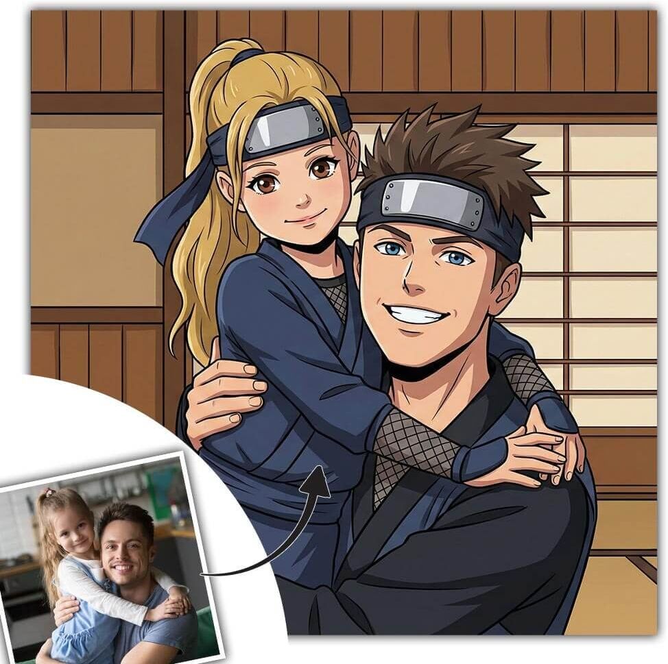 Ocadeau Portrait photo style ninja japonais