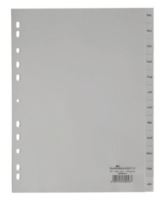 Durable Kunststoffregister, Monate Dez.-Jan., grau