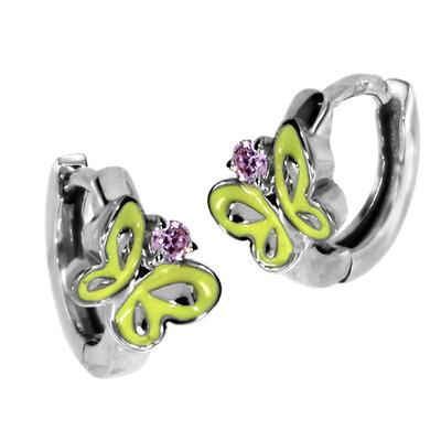 Paar Creolen OSTSEE-SCHMUCK "Ostsee-Schmuck Creole Schmetterling Creole Schmetterling", weiß, Ohrringe, Damen, 11x7mm, Silber 925 (Sterlingsilber)