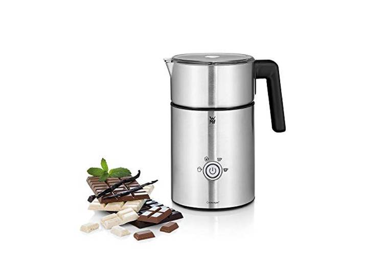 WMF Lono Milk und Choc Milchaufschäumer elektrisch, 150–500 ml, kabelloser Milchbehälter, Milchkocher und Kakaomaschine für heißen, kalten und cremigen Milchschaum sowie heiße Schokolade, Edelstahl