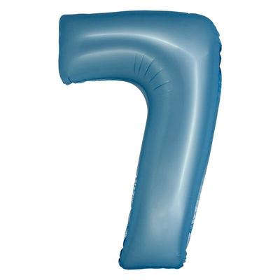 XL Folienballon blau matt Zahl 7