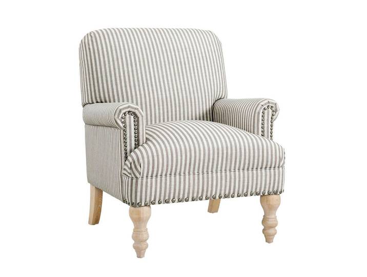 Mid.you Ohrensessel Jaya, Beige, Holz, Metall, 76x89x73 cm, gepolsterte Armlehnen, Wohnzimmer, Sessel, Ohrensessel