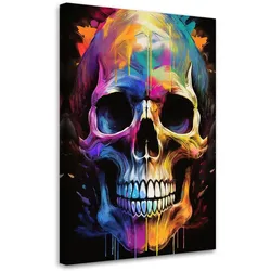WANDBILD schädel bunte abstraktion