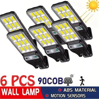 Uplifted Goods Solar Motion Sensor Wall Lamp For Outdoor Lighting 6 Pieces 9 Grid
