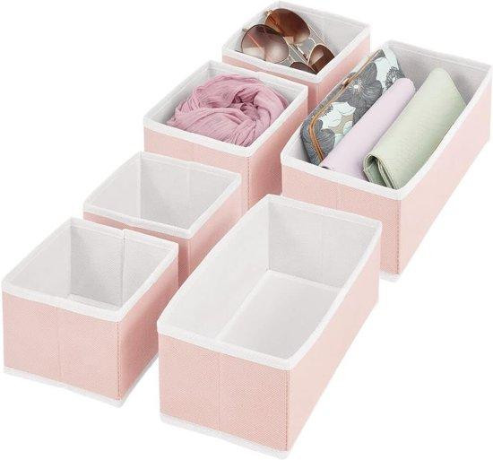 Opvouwbare kledingorganizer voor volwassenen in wit en roze