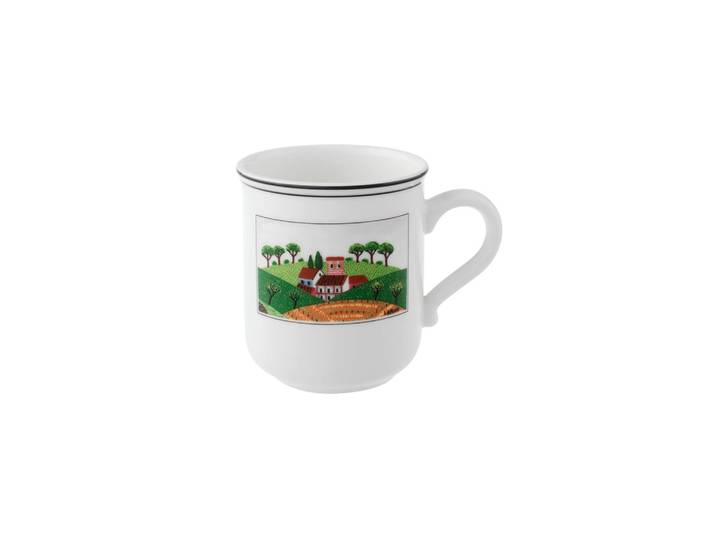 Becher VILLEROY & BOCH Kaffeebecher Dörfchen Design Naif 300 ml bunt , bunt, Porzellan, Trinkgefäße, Becher