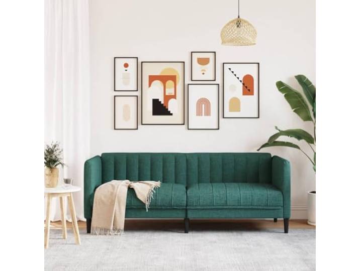 KTHLBRH 2-Sitzer-Sofa, dunkelgrün, 176 cm, aus Stoff Robuste Beine, Schaumstoffpolsterung, modernes Design, Kapazität 110 kg pro Sitzplatz