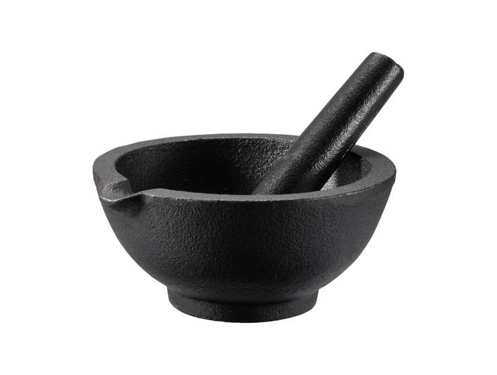 Dorre Mortier en fonte Gilly Noir, 13×13×6,3 cm