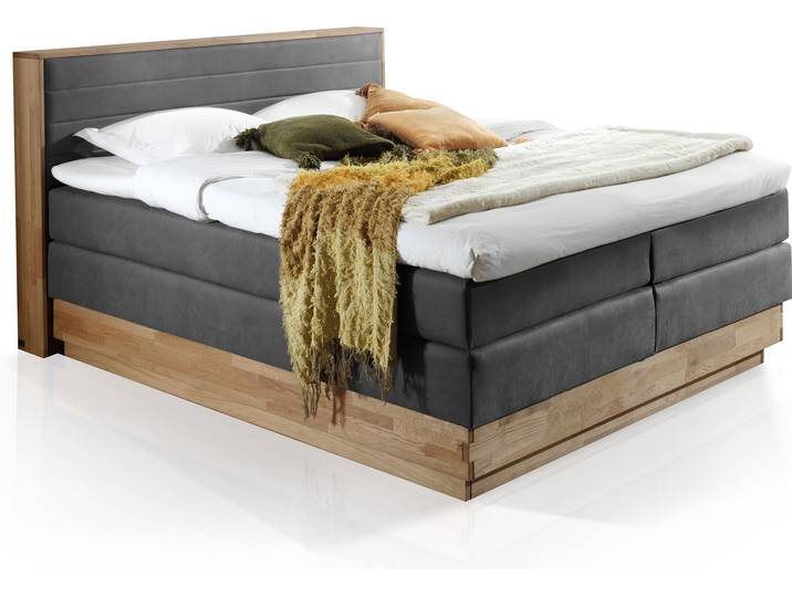 MENOTA Boxspringbett mit Bettkasten, massivem Holzrahmen