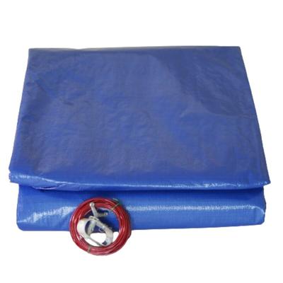Tecplast Poolabdeckplane rund 620 cm für 540 cm große Pools Blau und grün Abflussnetz