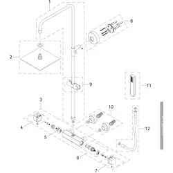 HSK Ersatzteile Griff Thermostat (Chrom), E98550-5-41 E98550-5-41
