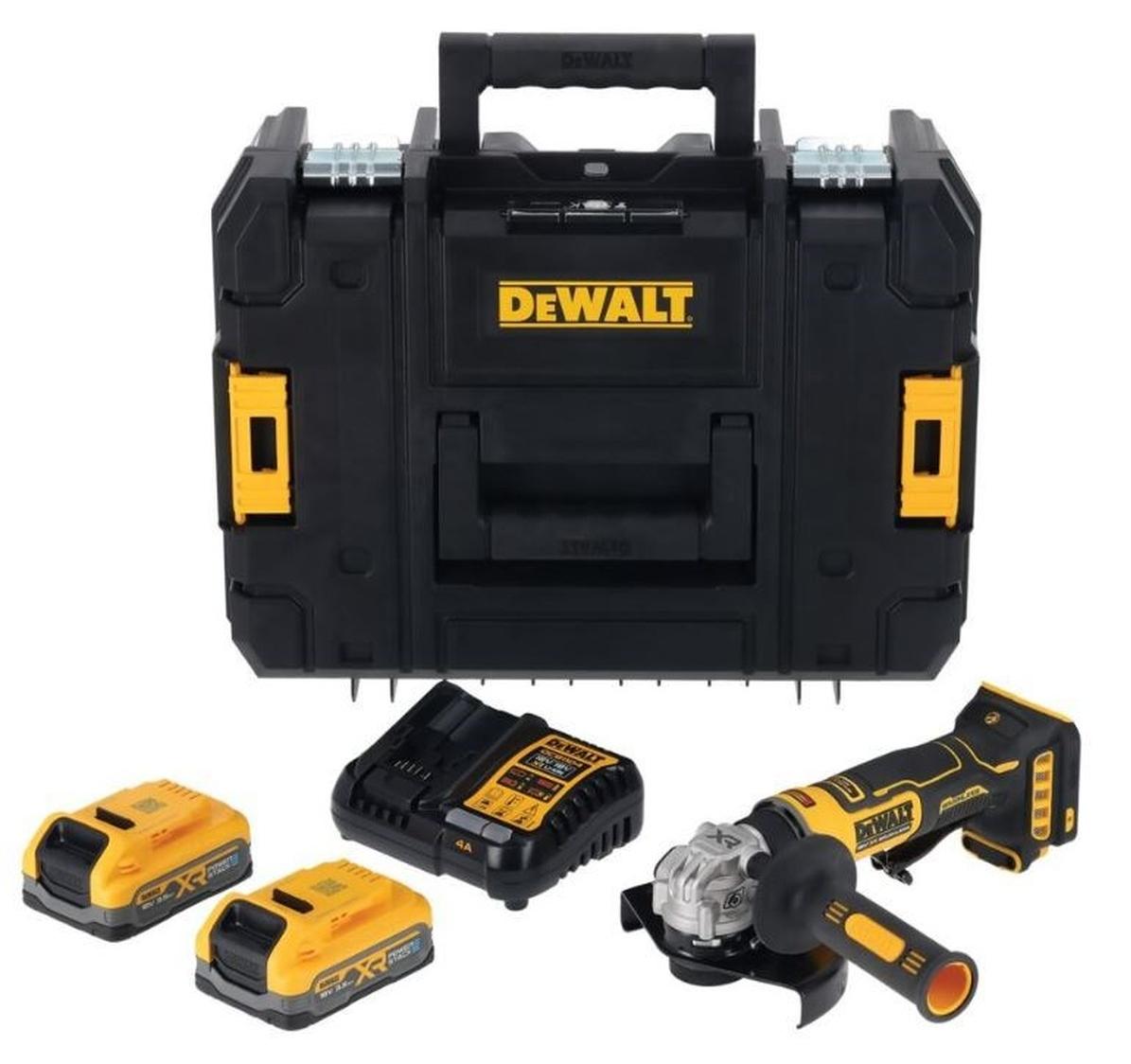 Kompakte Winkelschleifer 125 mm XR 18V 3,5 Ah Li-Ionen Akku, bürstenlos, Powerstack - DEWALT - DCG404S2T-QW