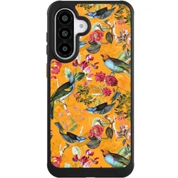 Nivocase Hülle für Samsung Galaxy A56 5G Handyhülle NIVOcore Case Schwarz Blumen Dschungel Vogel (Samsung Galaxy A56 5G), Smartphone Hülle, Schwarz