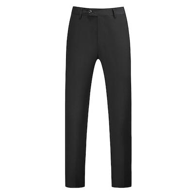 Herren Anzughosen Hose Hosen Chinesisch Chino Tasche Glatt Atmungsaktiv Draussen Hochzeit Geschäft Casual Retro Vintage Klassisch Kurkuma Schwarz elastisch