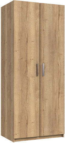 Latitude Run Harvey-Lee 2 Door Wardrobe Natural Rustic Oak 183cm H X 76cm W X 51.4cm D