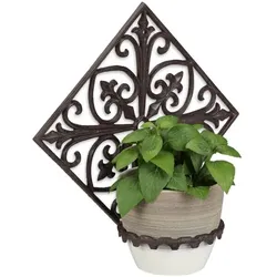 relaxdays Wand-Blumenhalter aus Gusseisen