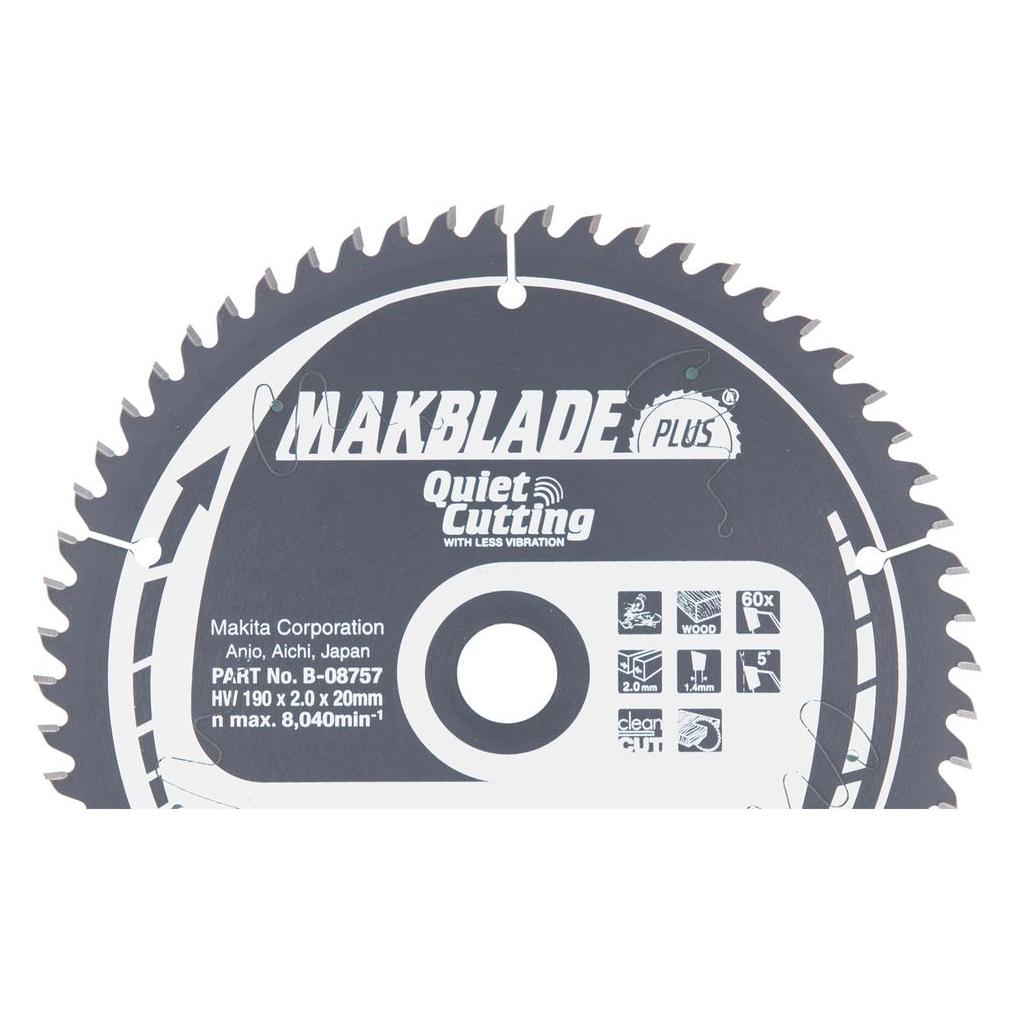Makita MAKBLADE+ Kreissägeblatt 190/20 für Kapp - und Gehrungssäge (B-08757)