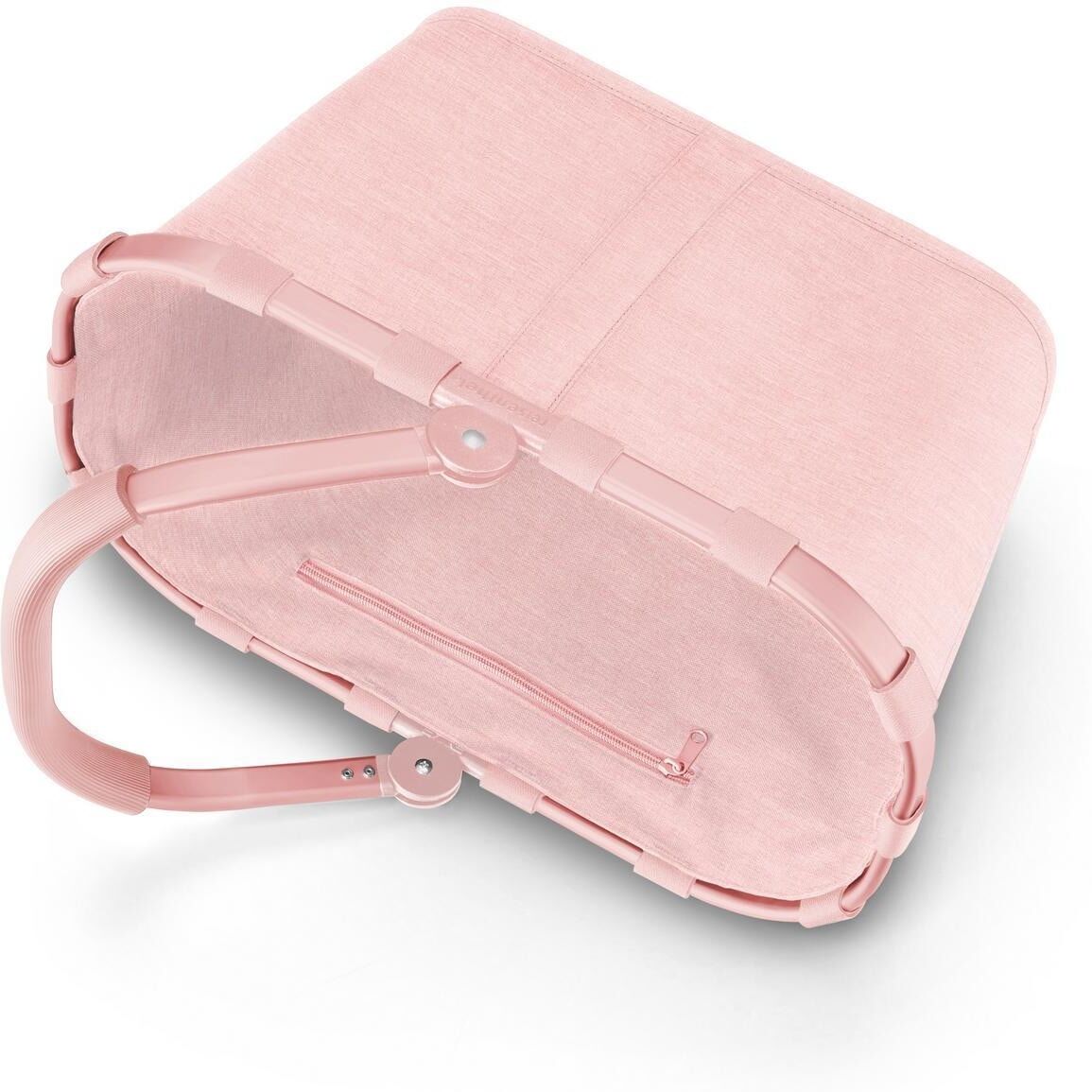 Einkaufskorb REISENTHEL "carrybag", rosa (twist blush), B:48cm H:29cm T:28cm, Polyester, Einkaufskörbe, Einkaufskorb, Standfüße, ummantelter Griff zum Umklappen, Innentasche Reißverschluss
