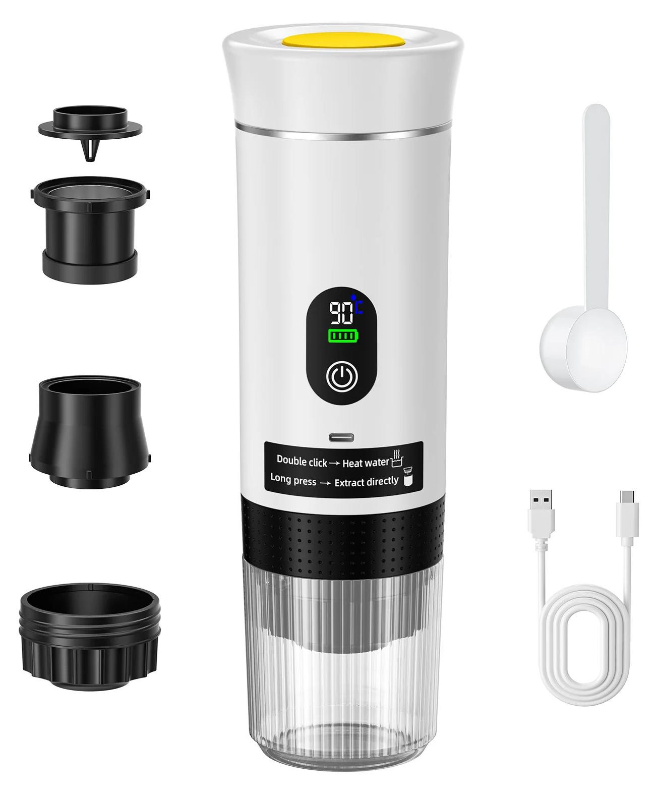WEISS Draagbare elektrische espressomachine, draadloos en oplaadbaar
