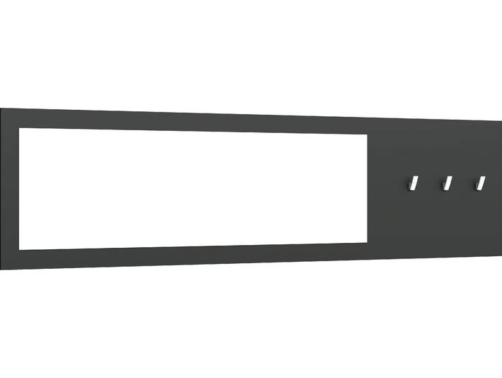 Garderobenpaneel BORCHARDT MÖBEL Vaasa , schwarz (schwarz matt), B:166cm H:45cm T:5cm, Holzwerkstoff, Garderobenpaneele, Garderobenpaneel, Breite 166 cm