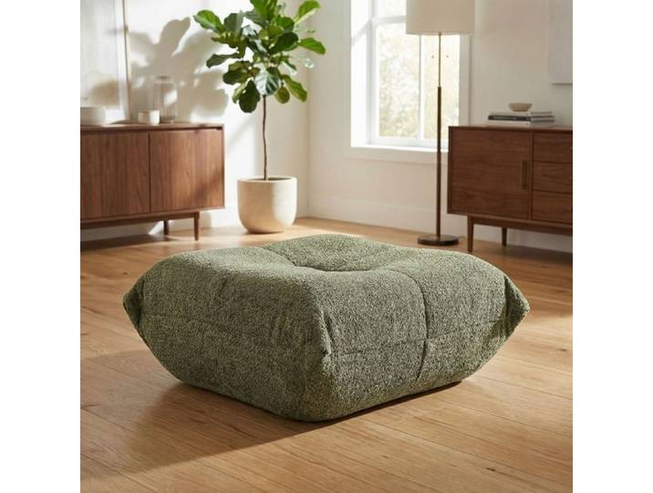 CollaHausse Pouf en Chenille Style Togo Banc à Chaussures Élégant Vert