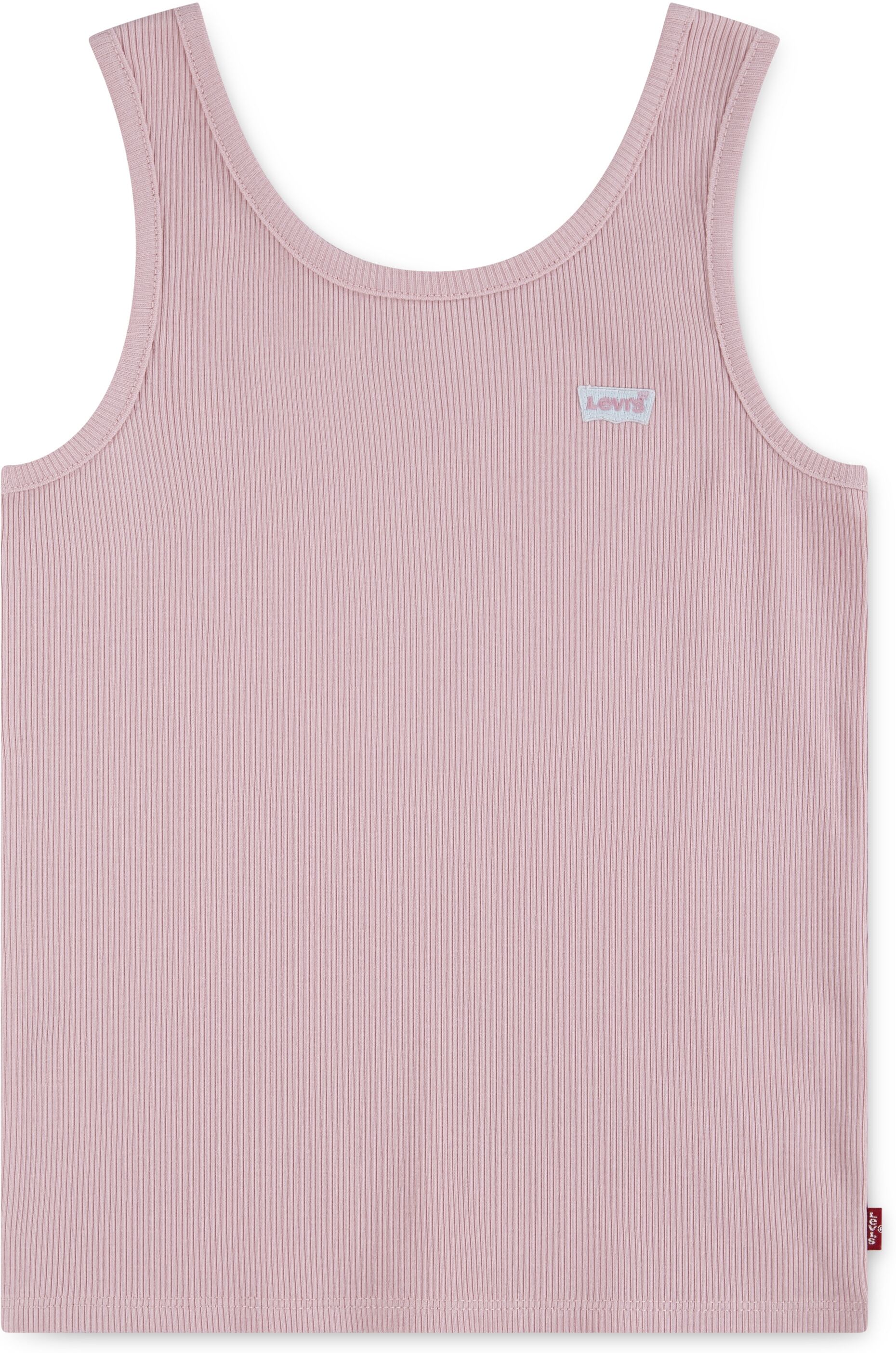 Ripptanktop LEVI'S KIDS "LVG MEET AND GREET RIBBED TANK", Mädchen, Gr. 14 (158), rosa (coral blush), Obermaterial: 95% Baumwolle, 5% Elasthan, Rundhals, Tops Ripptanktop, for GIRLS
