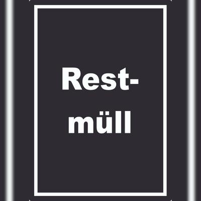 HB-Druck Restmüll Mülltrennung Aufkleber mit Text A0 (841x1189mm)