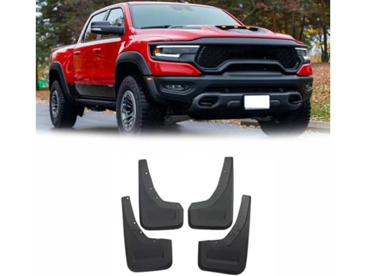CchenliL 4 Stück Auto Schmutzfänger für Dodge RAM 1500 TRX 2021 2022 2023 2024, Wasserdicht verschleißfest Schmutzfänger Spritzschutz, Auto Radschutz Schmutzfänger