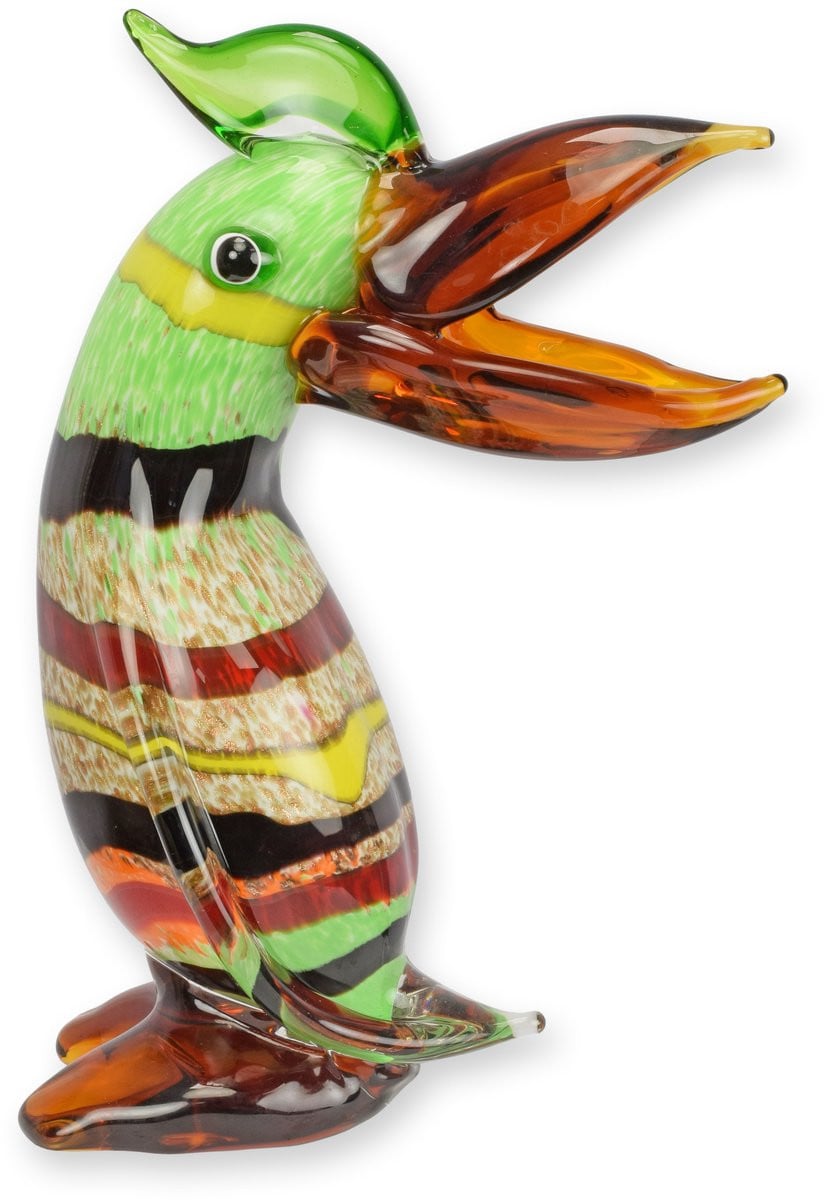 Murano stijl glazen vogel figuur voor op tafel