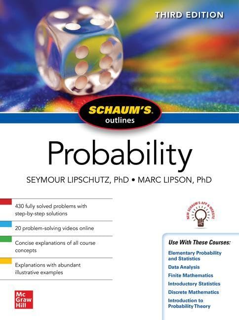Seymour Lipschutz - Schaum's Outline of Probability, Third Edition (Schaum's Outlines) - Preis vom 15.10.2026 23:06:25 h