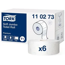 Tork Toilettenpapier »Premium T1« Jumbi-Rollen 2-lagig - 6 Rollen weiß