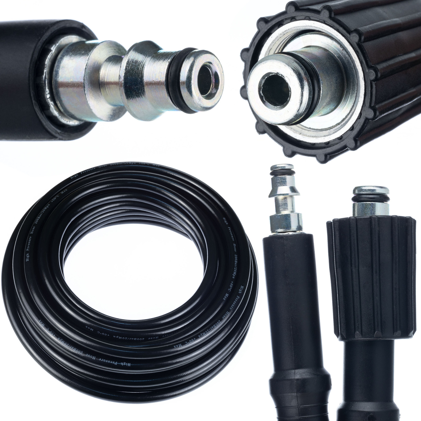 ROSFIX Hogedrukslang Vervanging Click Connect, 15 m, 200 bar, M22–Click, Compatibel met Lavor Hogedrukreiniger