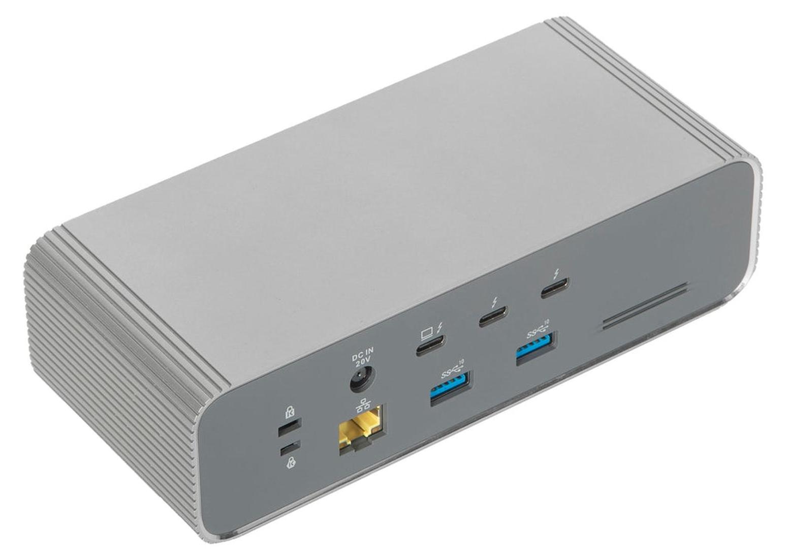 Targus DOCK230EUZ, Kabelgebunden, Thunderbolt 5, 140 W, 3,5 mm, 2500 Mbit/s, Silber