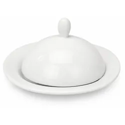 6x Gourmet-Teller mit Deckel 13 cm aus Porzellan – Weiß – Beilagen Servierschale für Oliven, Antipasti & Dips