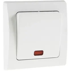 ChiliTec DELPHI Kontroll-Schalter mit Lämpchen 250V~/ 10A, inkl. Rahmen, UP, weiß