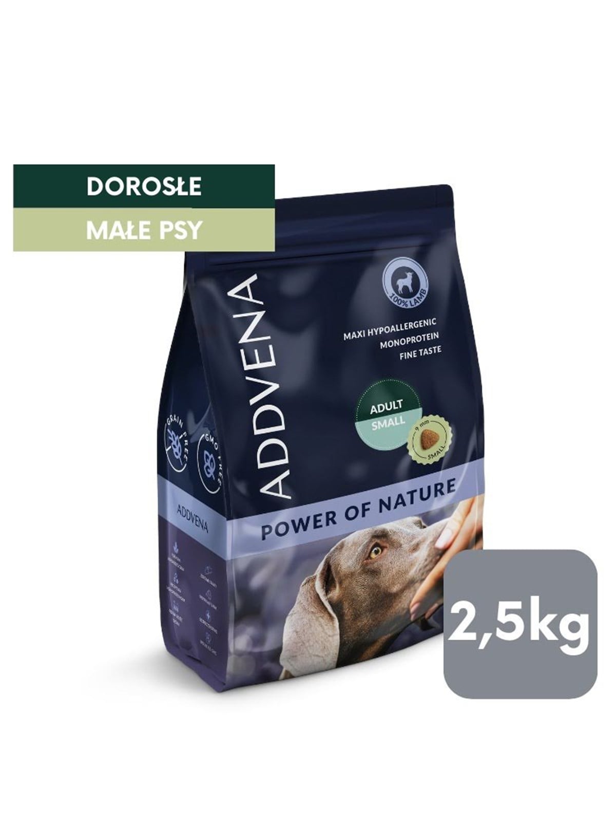 ADDVENA Power of Nature Adult Small Lamb - Trockenfutter für Hunde - 2,5kg