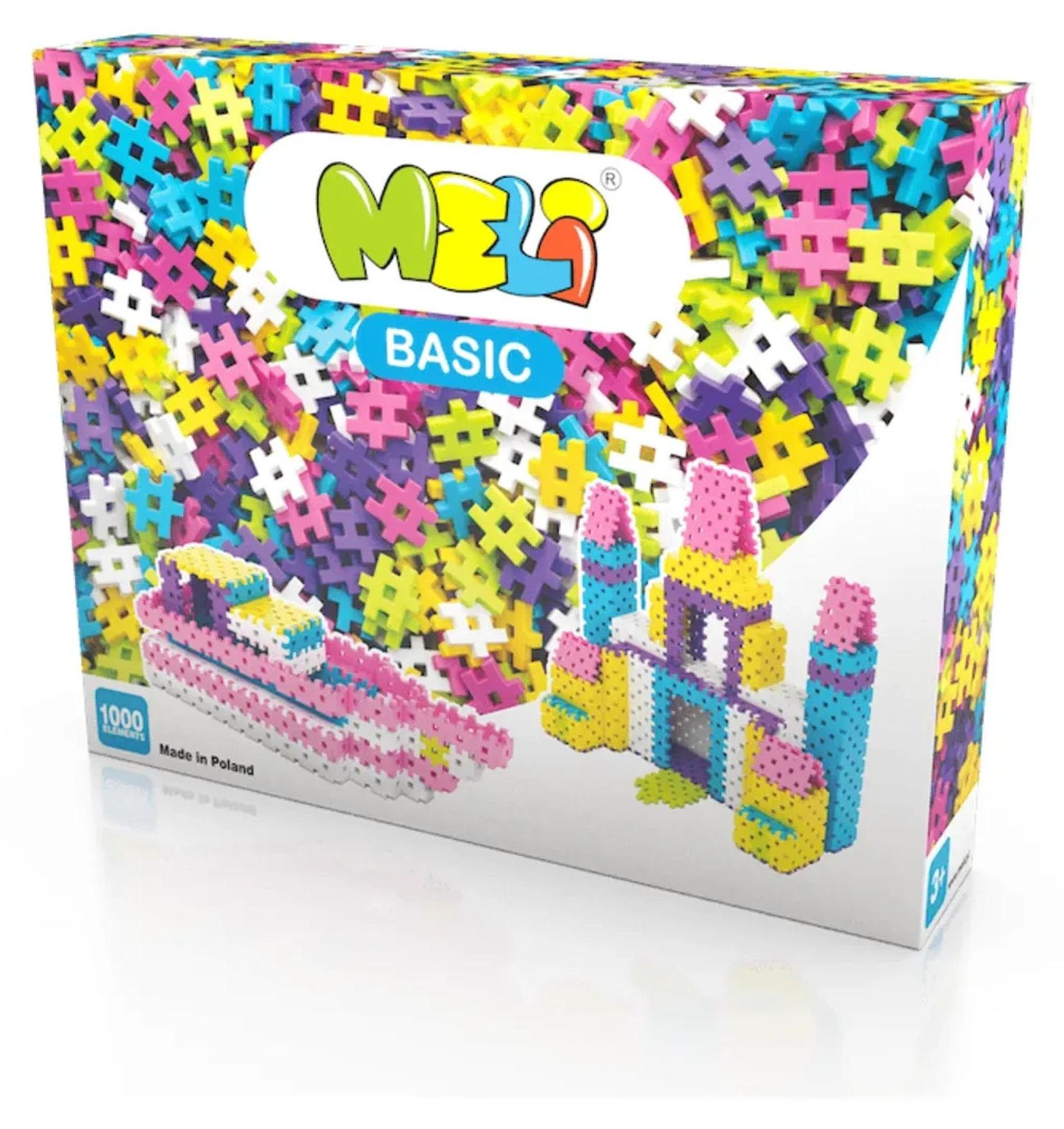 Meli Basic Roze Constructieblokken-set met 1000 onderdelen voor meisjes vanaf 3 jaar