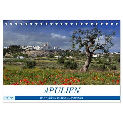 Apulien - Eine Reise zu Italiens Stiefelabsatz (Tischkalender 2026 DIN A5 quer), CALVENDO Monatskalender