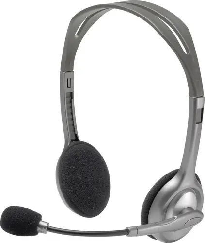 Logitech H110 On Ear Headset kabelgebunden Stereo Grau Mikrofon-Rauschunterdrückung Computer