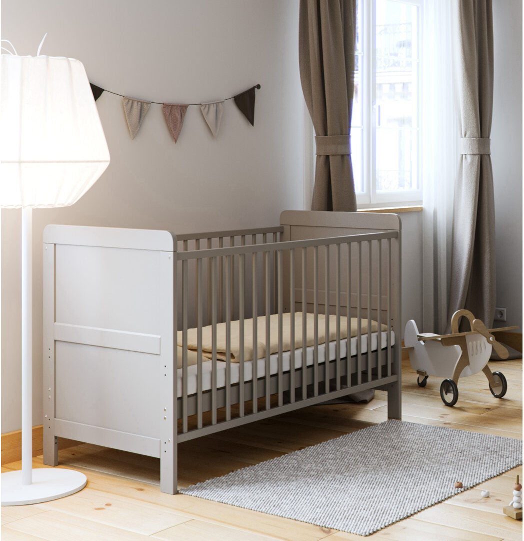 Little Acorns Classic Cot Bed Grey Standard