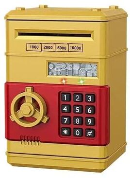 Uplifted Finds Electronic Mini ATM Piggy Bank Automatic Password Safe For Coins And Cash gold