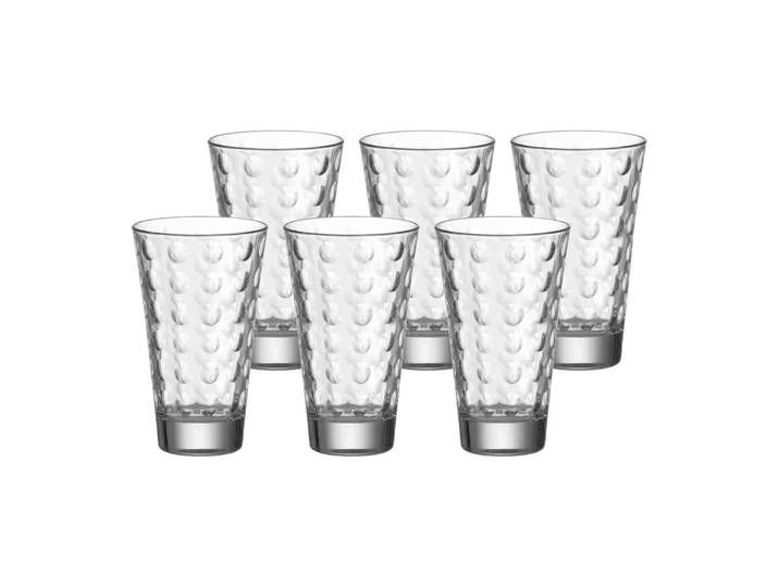 Glas LEONARDO Trinkgläser Optic 200 ml 6er Set transparent , bunt (transparent), Glas, Trinkgefäße, Glas