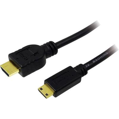 LogiLink HDMI Anschlusskabel HDMI-A Stecker, HDMI-Mini-C Stecker 1.00 m Schwarz CH0021 4K UHD HDMI-Kabel