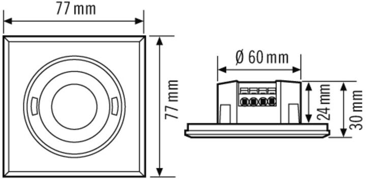 ESYLUX Bewegungsmelder UP PD-FLAT360i/8 SQ weiß quadratisch (EP10427923)