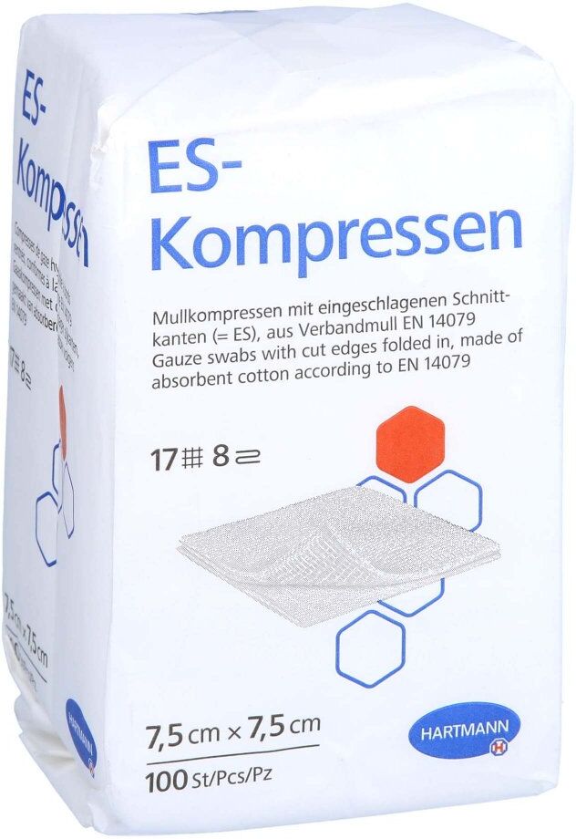 Es-kompressen unsteril 7,5x7,5 cm 8fach
