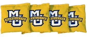 Skip's Garage Marquette Golden Eagles Yellow Cornhole Bags