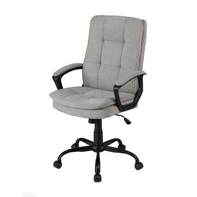 COSTWAY Ergonomischer Bürostuhl, Drehstuhl, Höhenverstellbar mit Armlehnen & Rollen, Gepolsterter Samtstuhl