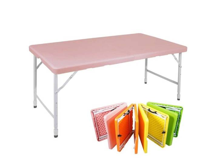 Table pliante de jardin - 125x61 cm - Hauteur réglable 58-74 cm - Plateau HDPE 4 cm - Capacité 135 kg