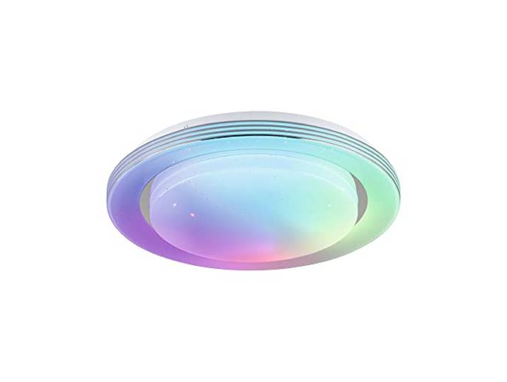 Paulmann 70546 LED Ceiling light Rainbow mit Regenbogeneffekt incl. 1x22 W Dimmable dynamicRGBW Farbsteuerung Chrom\, white Kunststoff\, Metall 3000 K