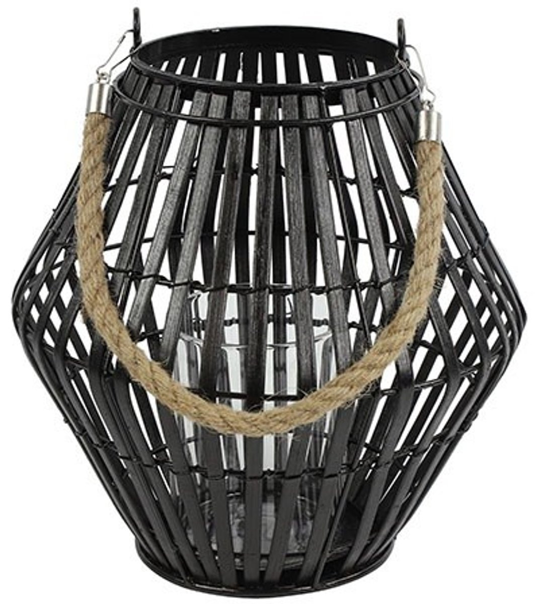 Windlicht Maite S Zwart Countryfield voor tealights